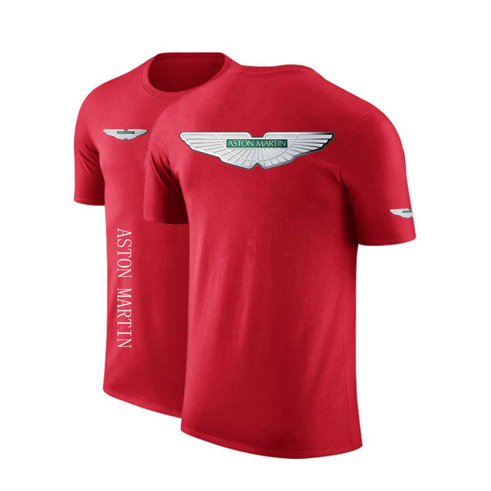 T-shirt fai da te 2023 nuovi uomini moda Aston Martin stampa estate maniche corte cotone classico tinta unita casual magliette di alta qualità top Y2303