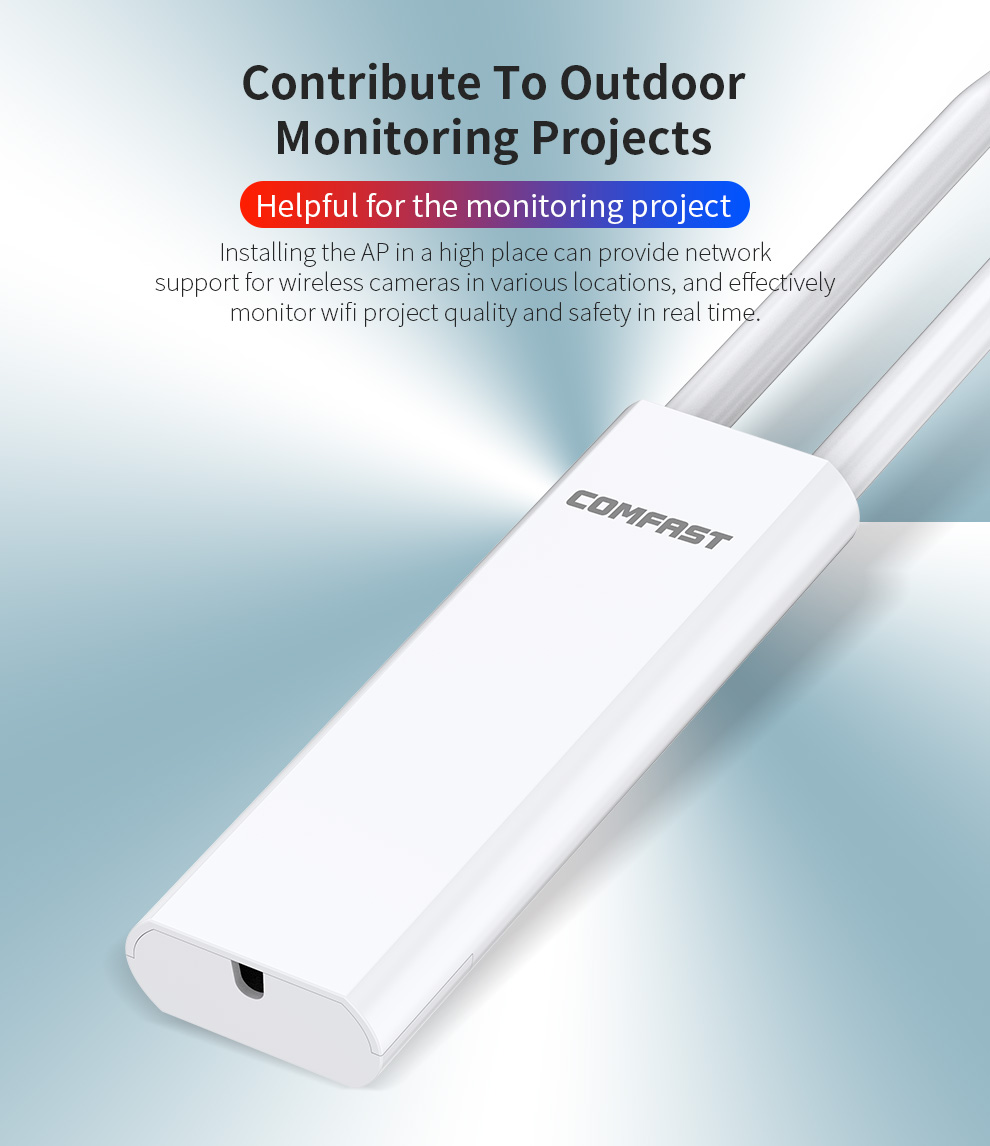 Punto de acceso exterior AC1200, repetidor de enrutador para exteriores de 2,4G y 5GHz, puerto RJ45 de 1000M, 2 antenas de 5dBi, estación Base WiFi de largo alcance