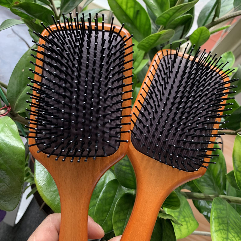 Top AVDA Wooden Large Paddle Brush Brosse Club Massage Hair Brush Comb Prevent Trichomadesis Hair SAC Massager