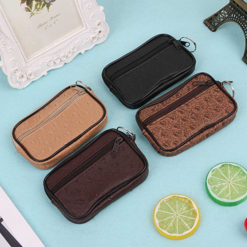 Wallets Mini Soft Coin Purses Men Women Card Coin Key Holder Zip Change Purse Pouch Faux Leather Wallet Pouch Bag Purse Gift THINKTHENDO G230327