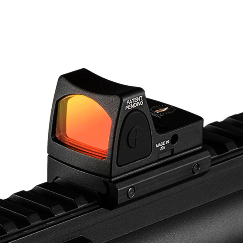 Tactical Trijicon RMR Red Dot Sight Collimator Reflex Sight Scope Mini Pistol Optics Fit 20mm Weaver Rail for Airsoft Hunting Rifle