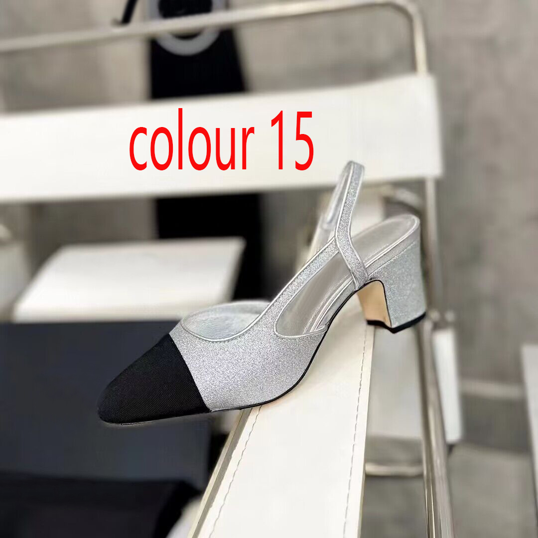 Summer Beach Sandals Designer Shoes Casual Sandal Fashion 100% läderskor Bältesspänne tjocka klackar Baotou Lady Work Women Dress Shoes Stor storlek 34-42 med låda