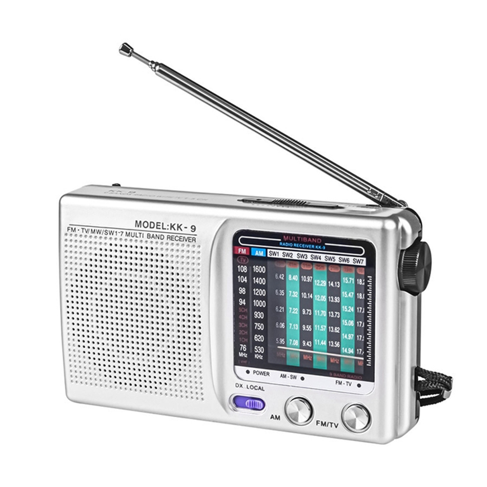 SW AM FM Radio Banda completa Plastica Meteo di emergenza Mini radio meteorologica Radio meteorologica portatile alimentata a batteria interni ed esterni