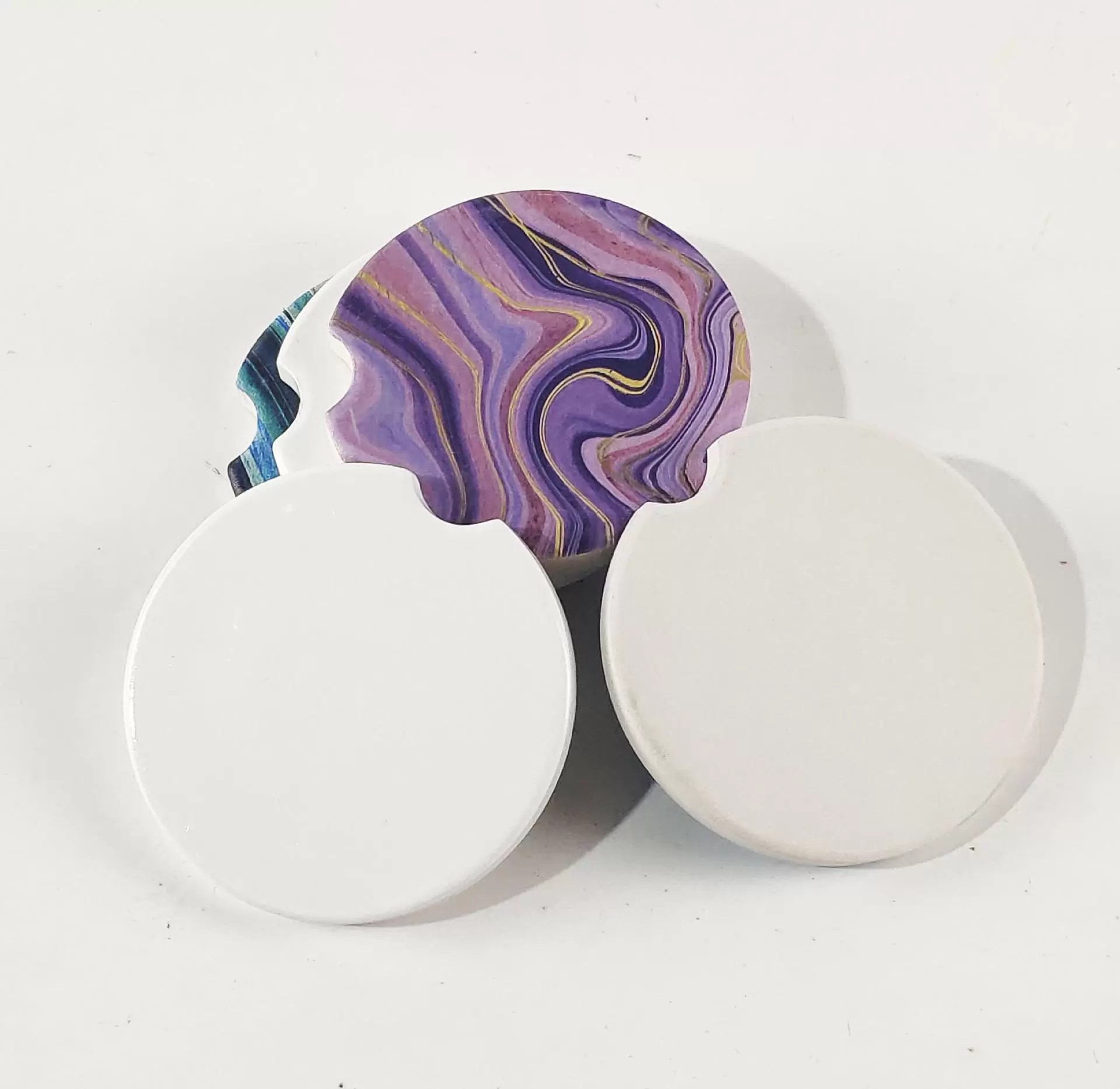 Sottobicchieri in ceramica auto in bianco a sublimazione Tappetini tazze 6,5 * 6,5 * 0,6 cm q3