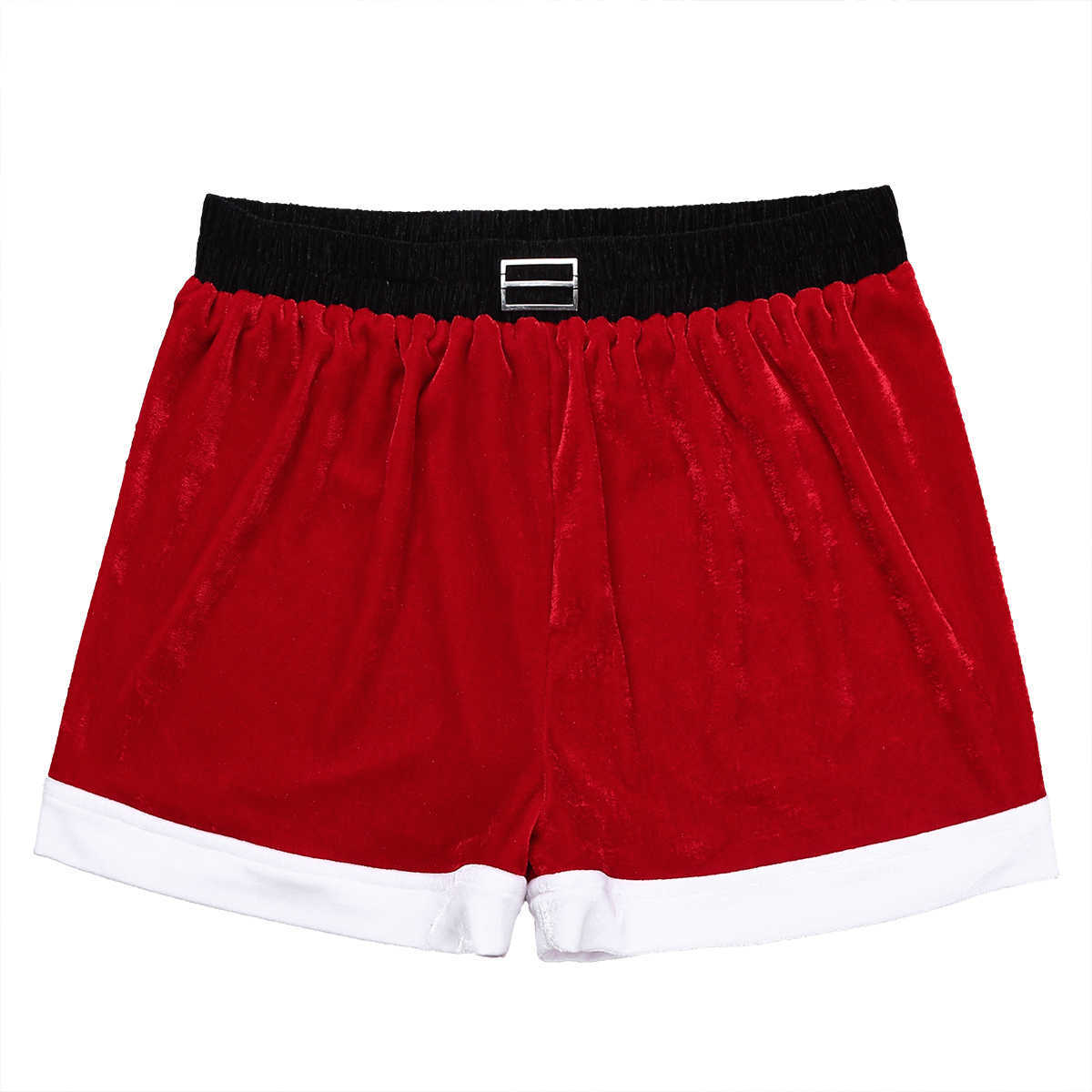 Pantalones cortos para hombre Pantalones cortos de fiesta de club nocturno de Navidad para hombre Pantalones cortos de bóxer con cintura elástica Espectáculo de rendimiento Año nuevo Clubwear Comes Trunks W0327