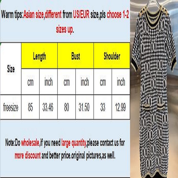 Robes décontractées pour femmes Robe en tricot vintage classique Vêtements de créateurs de mode Lettre Imprimer Jupe en tricot à manches courtes