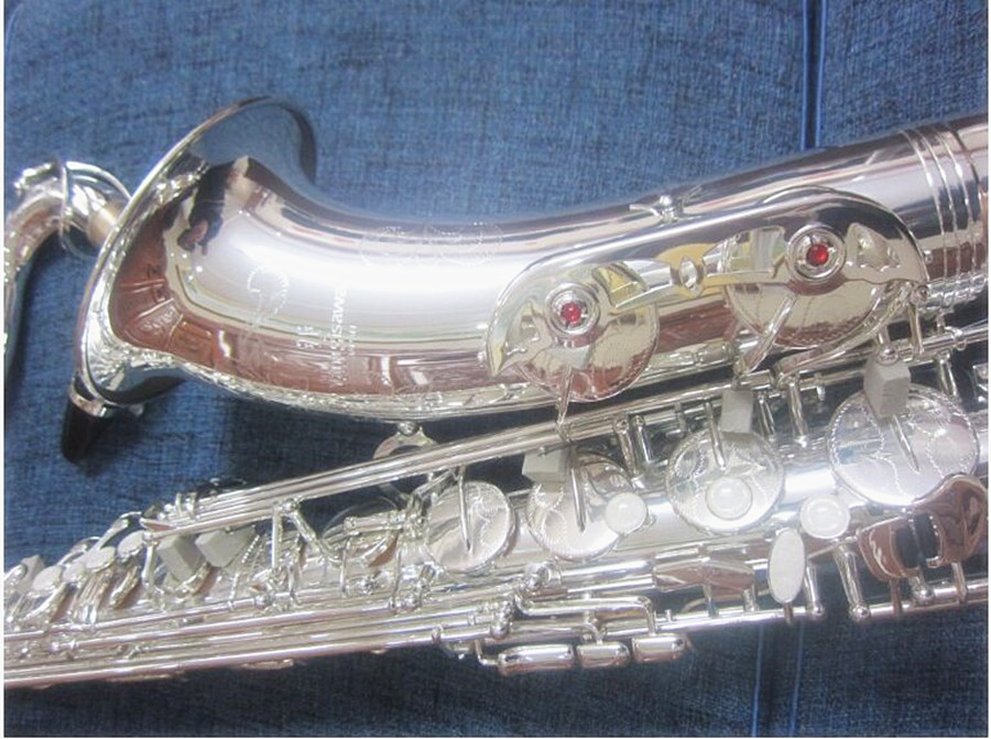 Zupełnie nowy saksofon tenorowy Wysokiej jakości Sax T-W020 Professional BB Sax Brass Silver Srebrny instrument muzyczny Sax z obudową