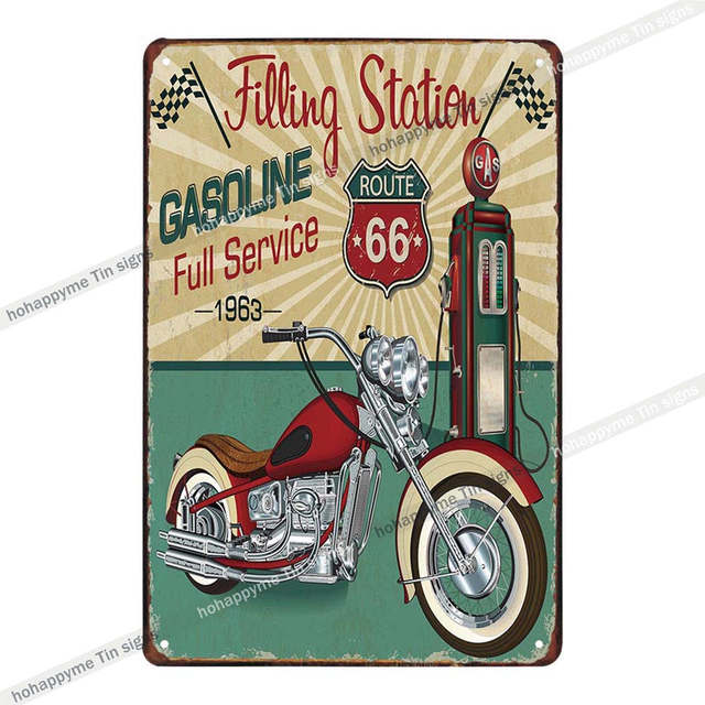 Vintage Motorcycle Metal Wall Art Poster Pittura in ferro Segni Vintage Club Decorazione Garage Targa Decorazioni la casa Piatti 30X20 cm W03