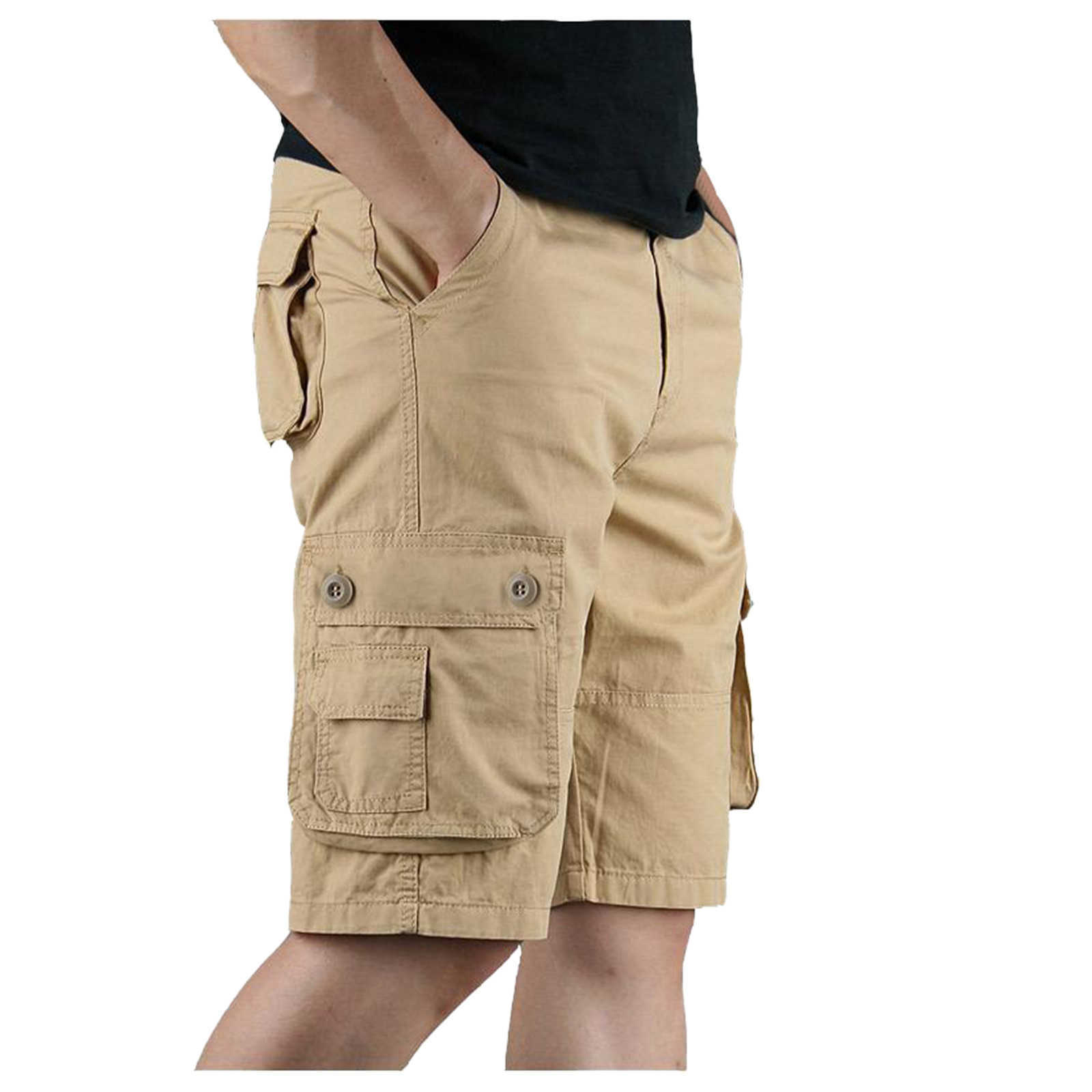 Herr shorts män klassiska taktiska shorts märke uppgradera snabb torr multi-fickig bomull casual kort utomhusjakt fiske militär last kort w0327
