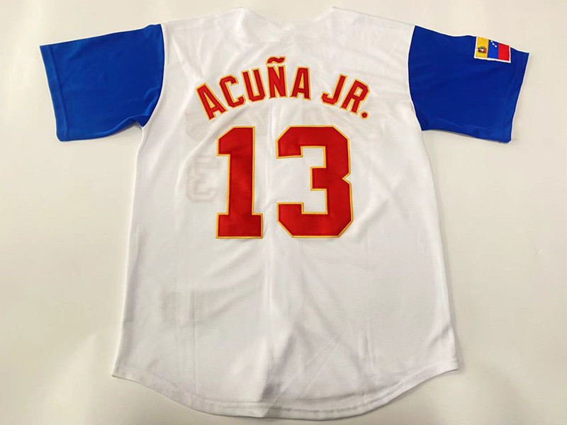 2023 Team Venezuela Baseball Jersey Jose Altuve Ronald Acuna Jr Miguel Cabrera Salvador Perez Eugenio Suarez Andres Gimenez Luis Arraez Anthony Santander Peralta