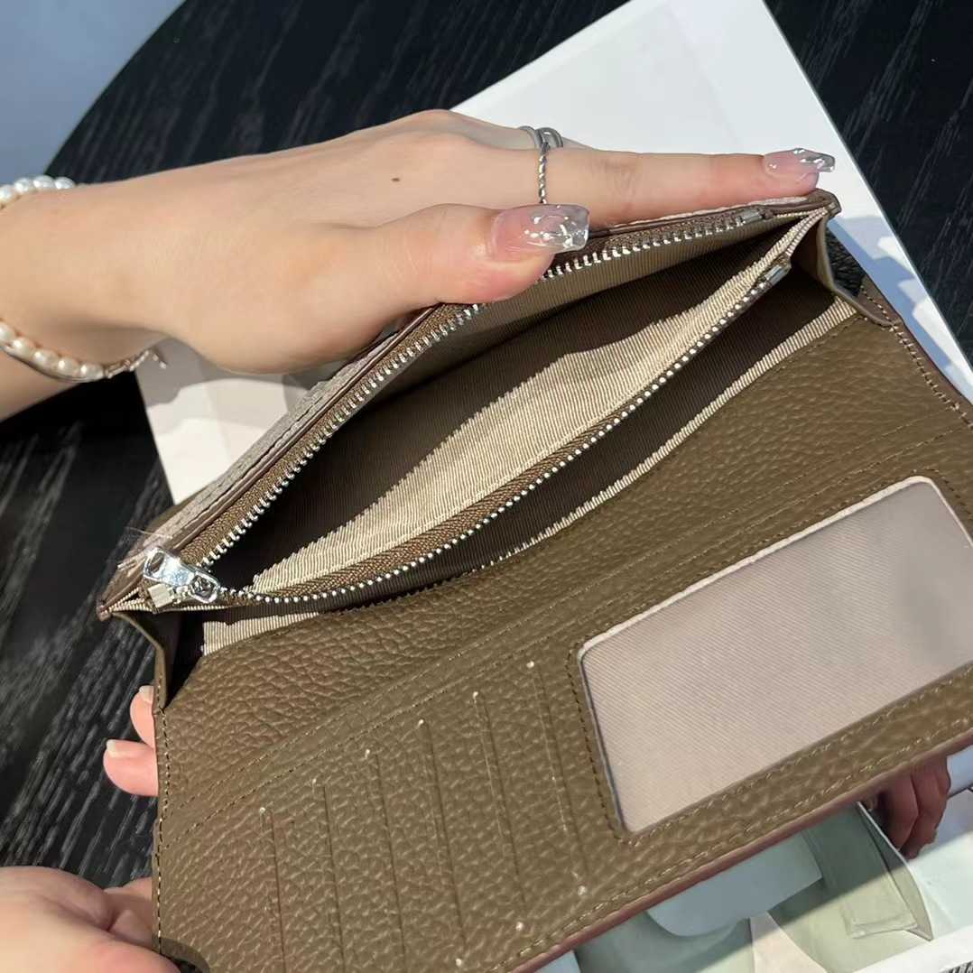 محفظة Dropshipping مصمم Orange Togo Cow Leather Women Wallet أزياء الأزياء الأزياء خلية جيب السيدات الفاخرة Long Pres Lock Clutch G230327