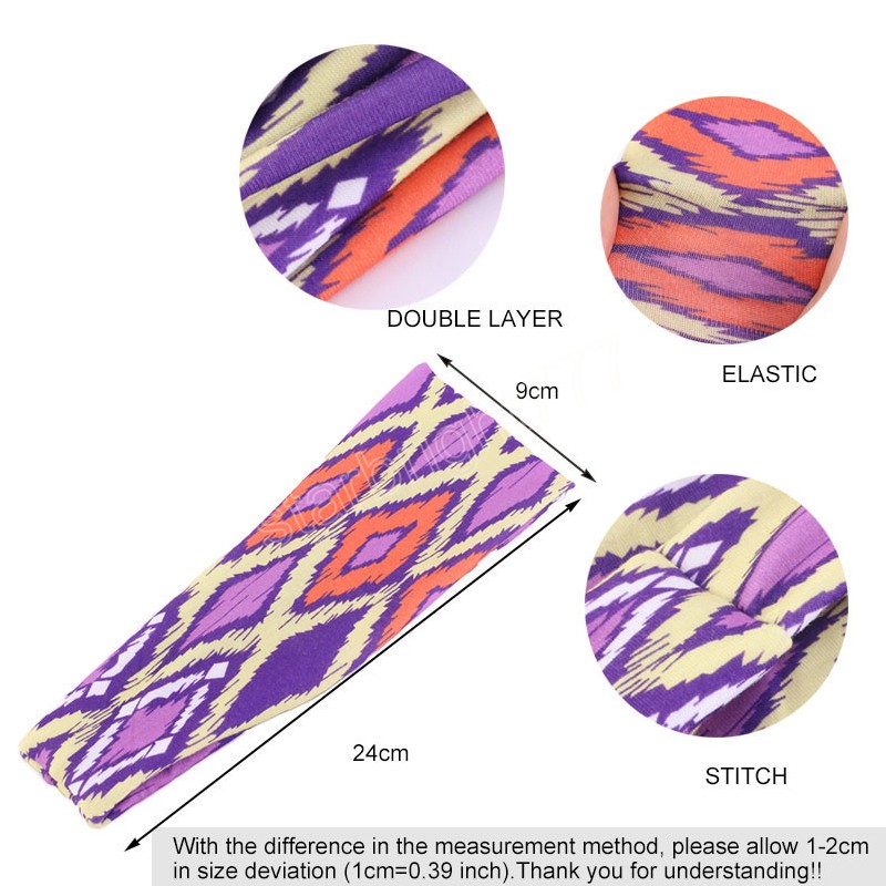 Geometryczne krawat barwnik cykliczny joga sportowy opaska na głowa opaska dresowa dla mężczyzn kobiety jogi pasma do włosów głowa zespoły potsowe sport
