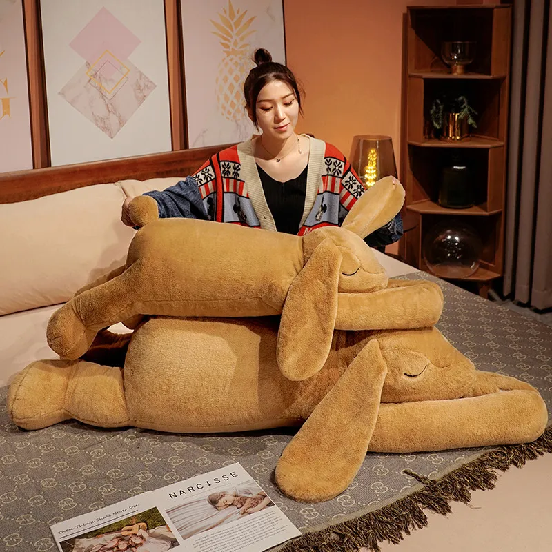 90/120cm Adorável Gigante Macio Desenhos Animados Orelhas Longas Huggable Coelho Brinquedo de Pelúcia Animal Coelho Recheado Travesseiro Para Crianças Menina Belo Presente