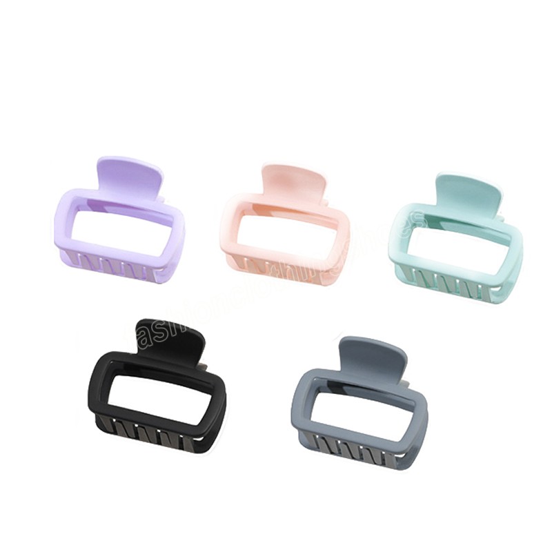 Fashion Hair Accessories Plastic Square Hair Claw Solid Color Clamps for Women Ponytail Clip Acrylic Barrettes Crab Hairpin