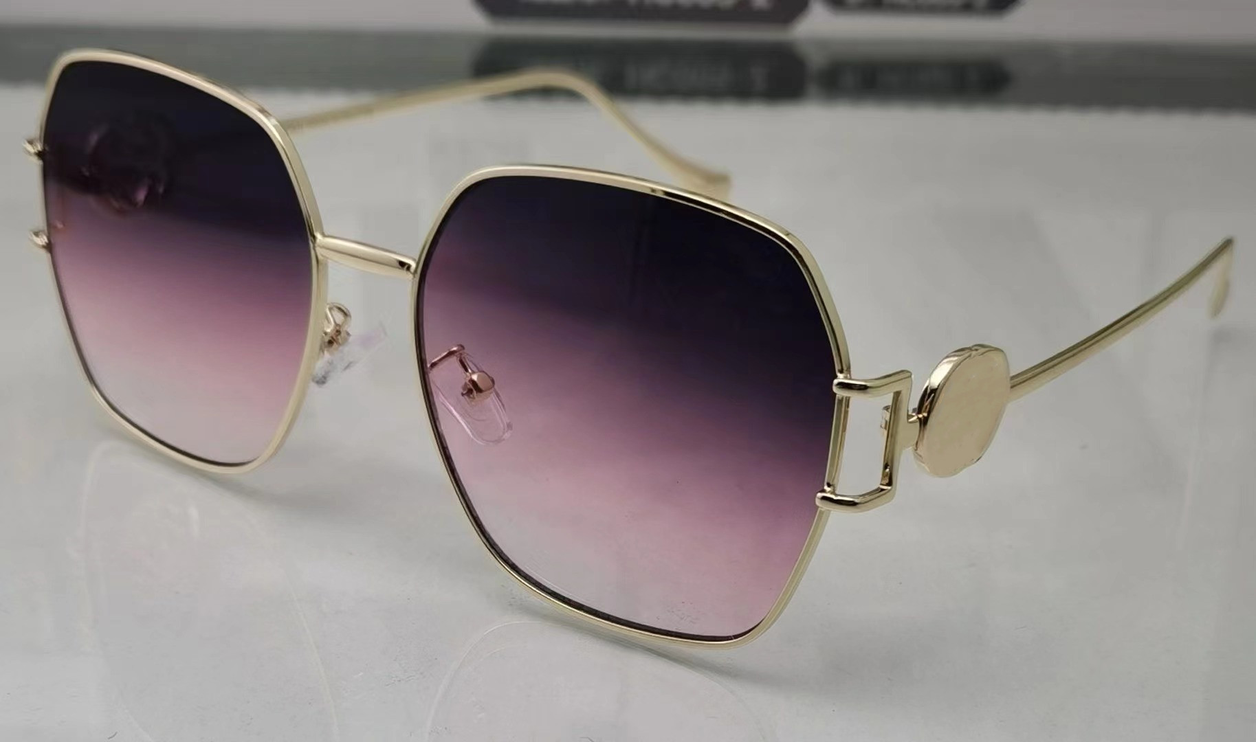 2023 Nuevas gafas de sol polarizadas clásicas Diseñador de mujeres Luxury 2023 ALEA DE ALEA METAL METAL Polaroid HD Lente de vidrio templado de vidrio retro S262V