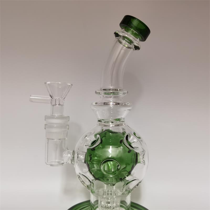 Dab bubble glas bongs 21 cm höjd stabilt fab äggvatten bong med 14,4 mm fog rökriggar