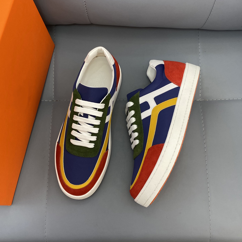 Mode perfekta män avgår casuals skor tjocka bottnar springande sneaker Italy förfinat elastiskt band låga toppar kalvskinn andas designer casual tränare låda eu 38-45