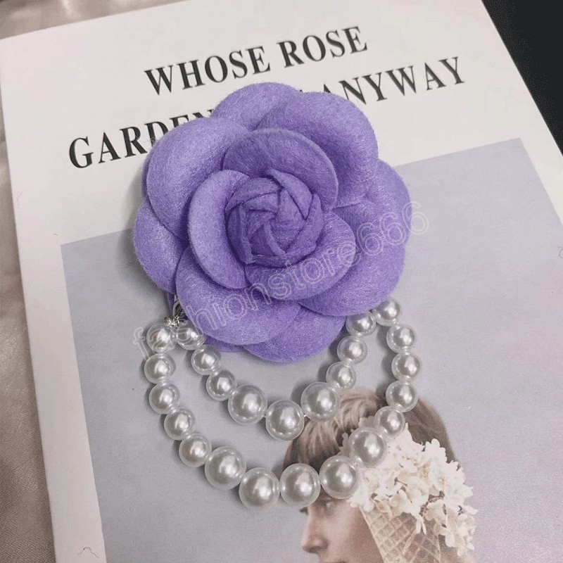 Koreańska broszka z broszka z kwiatami Pearl Tassel Corsage moda biżuteria broszki dla kobiet akcesoria na koszulę