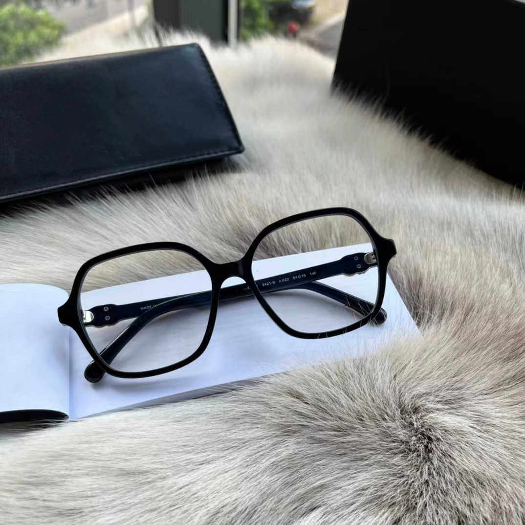 2024新しい高品質10％オフ高級デザイナー新しい男性と女性のサングラス20％Quanzhi Longyan Frame Black Plate Myopia Glasses 53 Plain Face Anti Blue Light