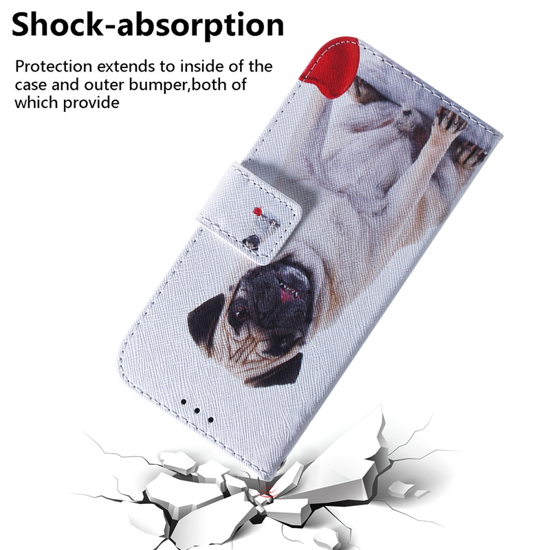 Dierlijke lederen portemonnee hoesjes voor Samsung A34 5G A54 A04E A24 4G Motorola MOTO G73 G13 G23 G53 E13 Bloem Leeuw Panda Hond Wolf Tijger Uil Kaartsleuf ID Flip Cover Folio Pouch