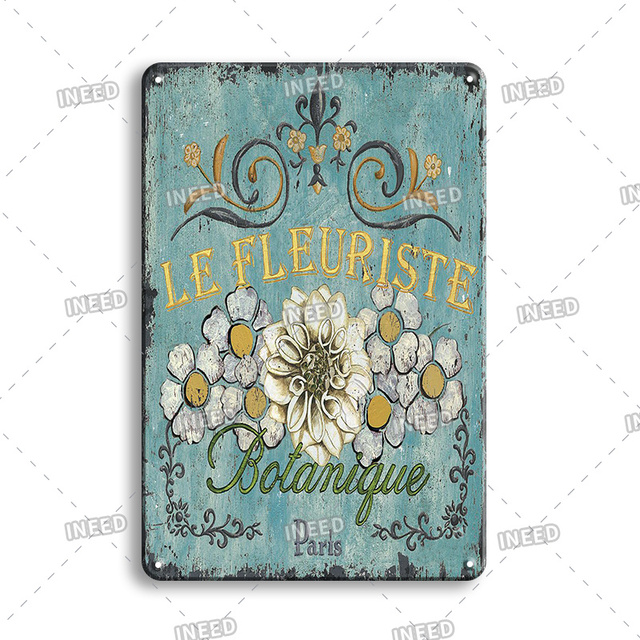 Retro Flower Art Painting Metal Sign Poster Vintage Metal Plaque Sunflower Poster Plates For Garden Bar Living Room Wall Decor Plate 30X20cm W03