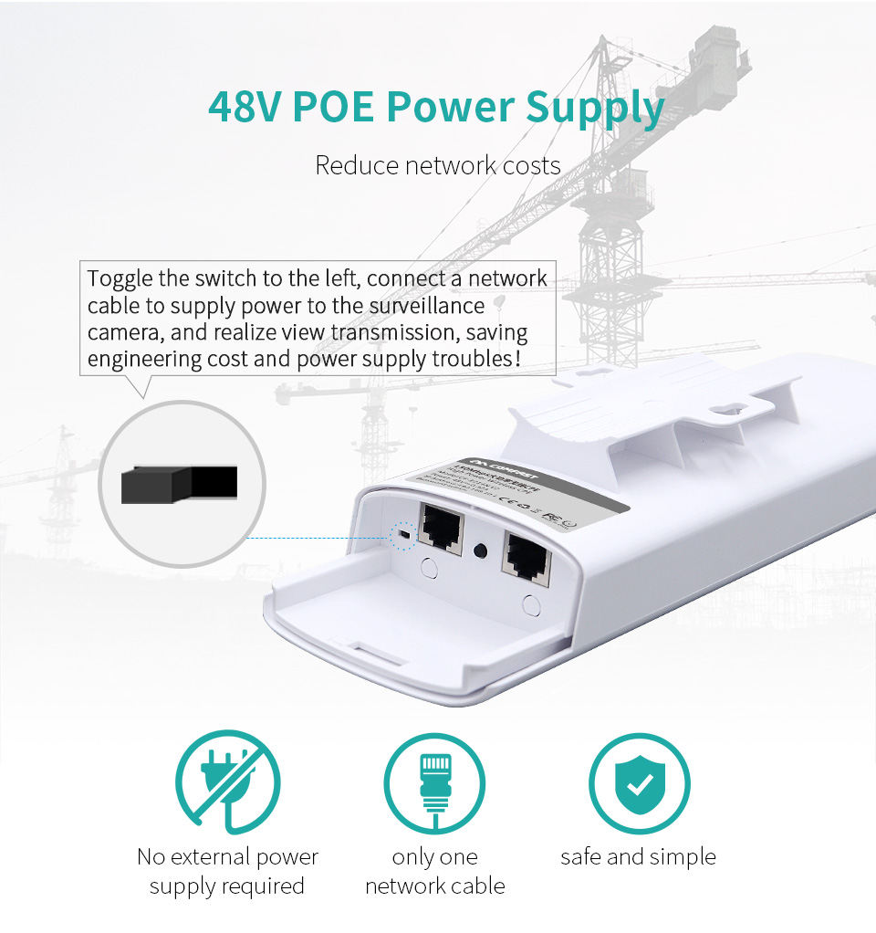 Pocket Wifi Netis Router 3-5KM Bridge wireless esterno a lunga distanza 2.4GHz 300Mbps WiFi CPE Router 500mW Amplificatore AP WDS monitoraggio esterno