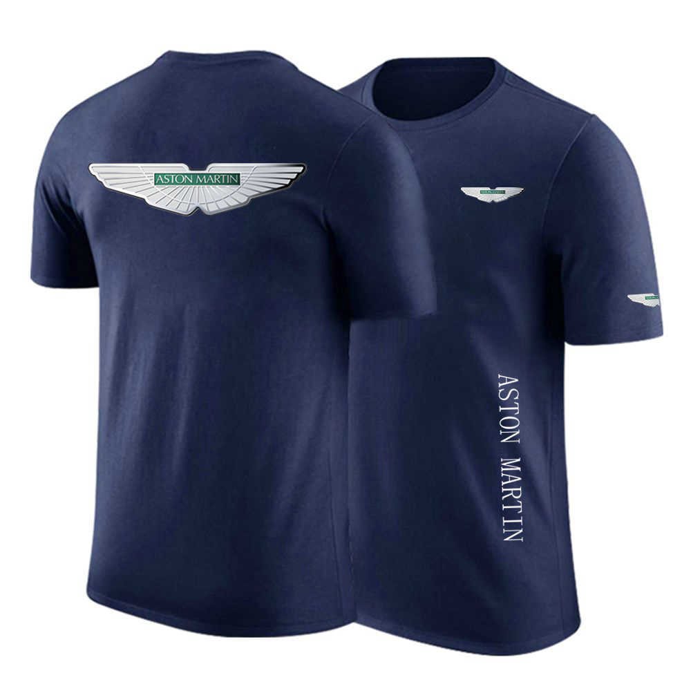 T-shirt fai da te 2023 nuovi uomini moda Aston Martin stampa estate maniche corte cotone classico tinta unita casual magliette di alta qualità top Y2303