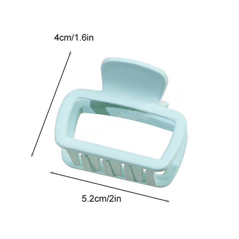 Fashion Hair Accessories Plastic Square Hair Claw Solid Color Clamps for Women Ponytail Clip Acrylic Barrettes Crab Hairpin