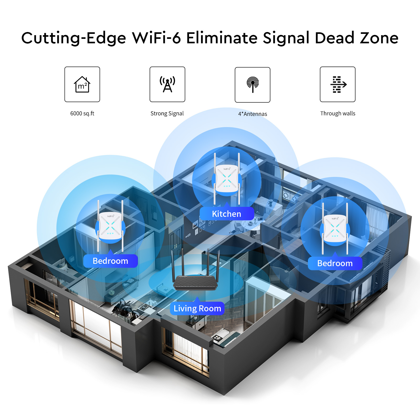 WIFI 6 Repeater 802.11ax Wireless Extender 1800 MBP 2.4G 5 GHz WI-FI Wzmacniacz sygnałowy dom wi Fi ap/ router JW-xr183