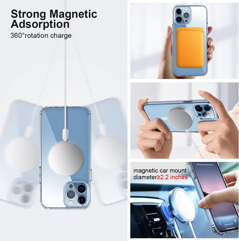 Magsafe – coque de téléphone magnétique transparente avec animation, étui antichoc pour iPhone 14 13 12 11 Pro Max Mini X XS XR 7 8 Plus
