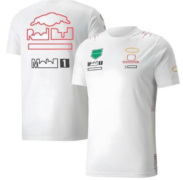 Letnia nowa f1 wyścigowa okrągła szyjka krótka t-shirt t-shirt z tym samym zwyczajem