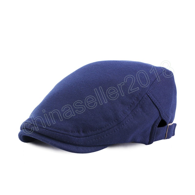 Spring Summer Fashion Mens Beret Hat Cotton Solid Color Adjustable Casual Retro Berets Cap