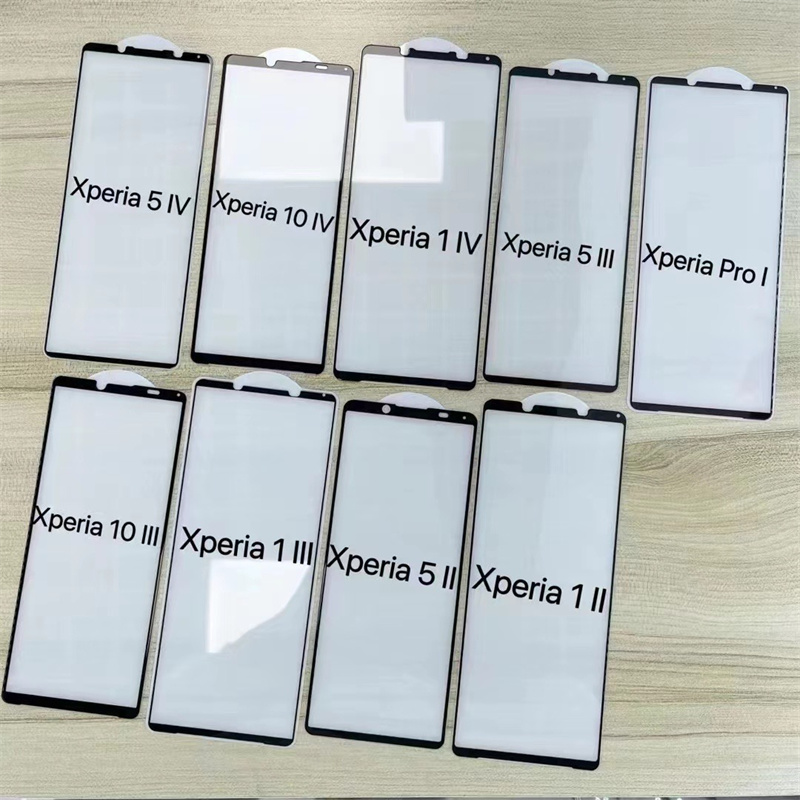 Полный клей для смягченного стекла для Sony Xperia L3 Протектора экрана для Xperia 1 5 10 Защитная пленка для Xperia 1 II 10 II III с коробкой