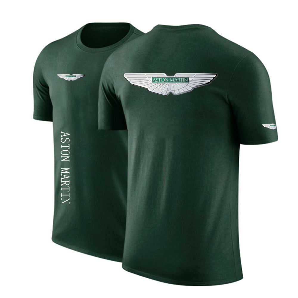 T-shirt fai da te 2023 nuovi uomini moda Aston Martin stampa estate maniche corte cotone classico tinta unita casual magliette di alta qualità top Y2303