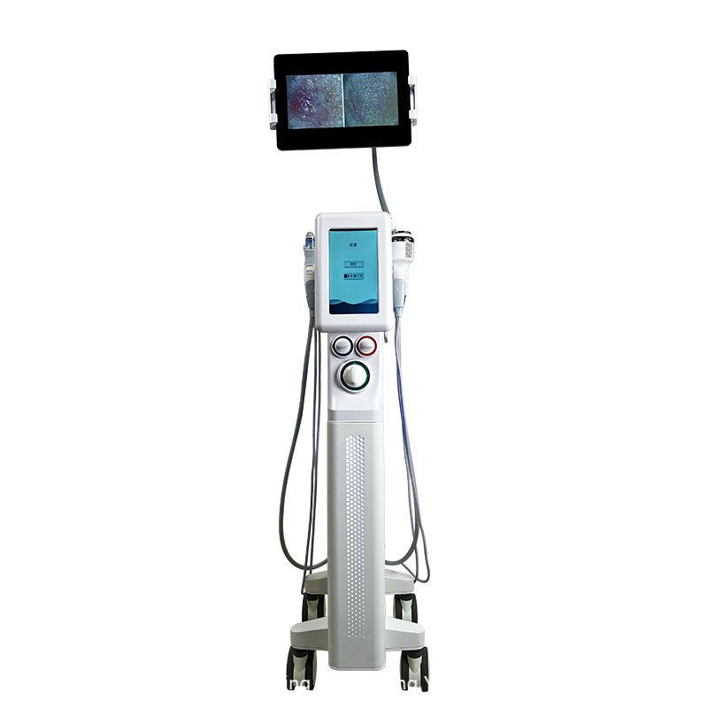 Professional Visual Hydro Dermabrasion Facial RF Ultrasonic Ice Hammer High Pressure Oxygen Beauty Machine