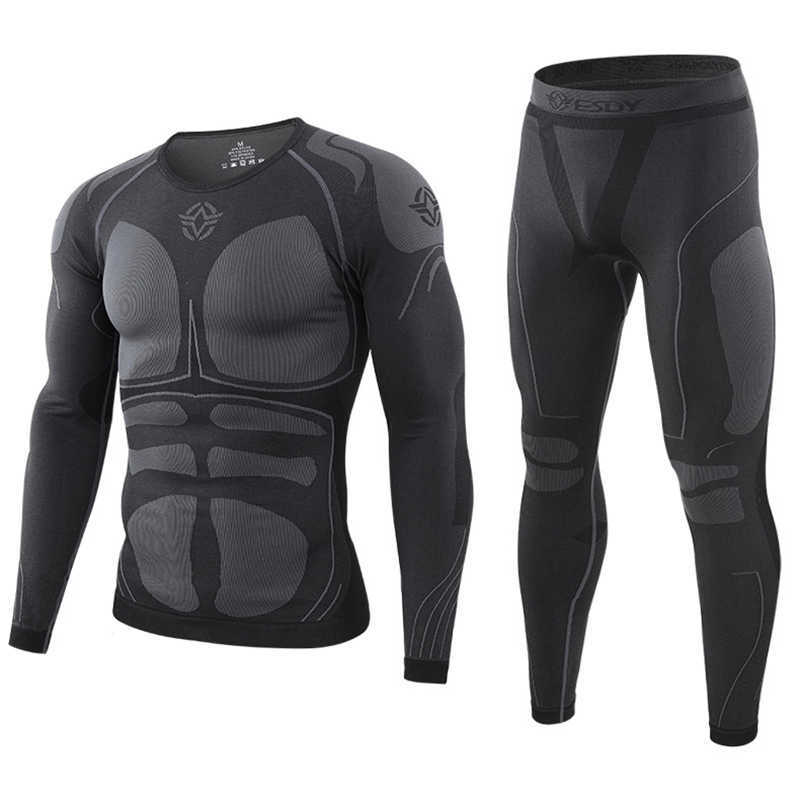 Tute da uomo Intimo termico tattico caldo invernale Set da uomo Funzione outdoor Allenamento traspirante Ciclismo Intimo termico Long Johns W0328