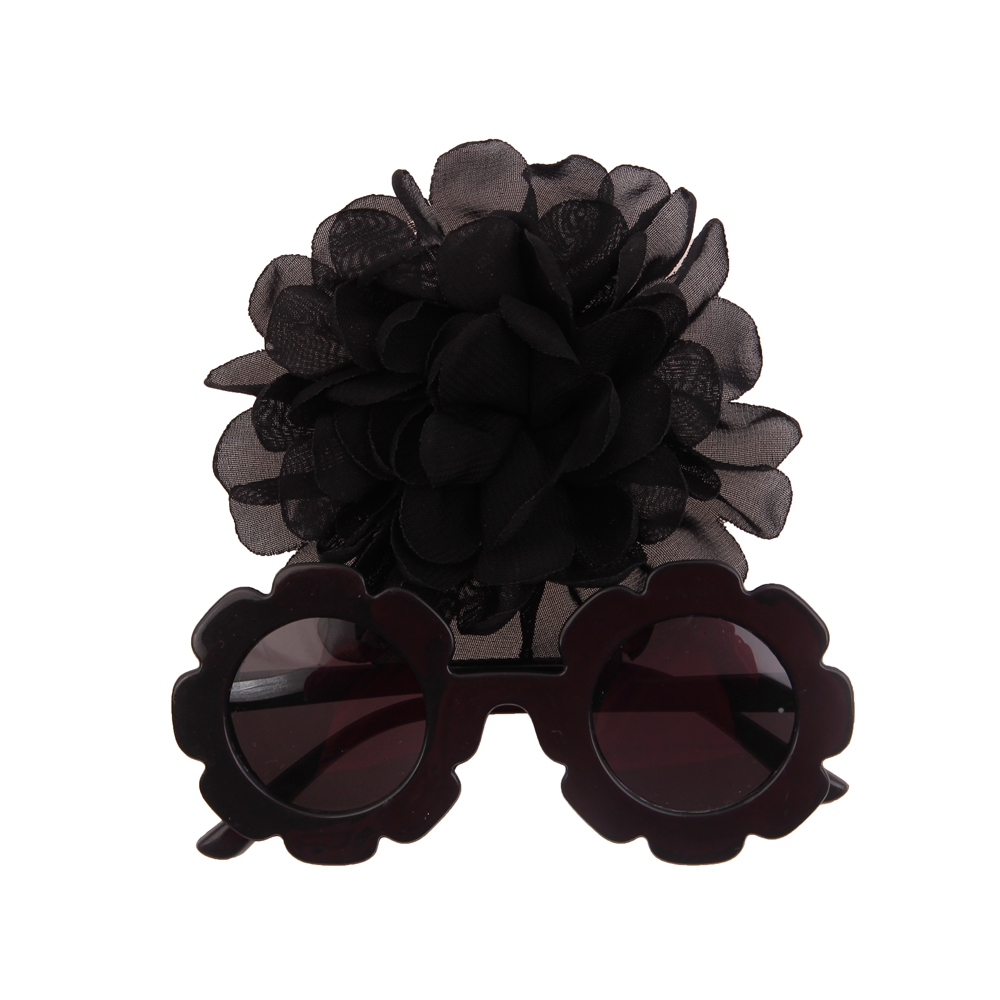 New Baby Girls Sunglasses Flower Hair Clips Set Fashion Sunflower Glasses Hairpins Birthday Gift Photography Props