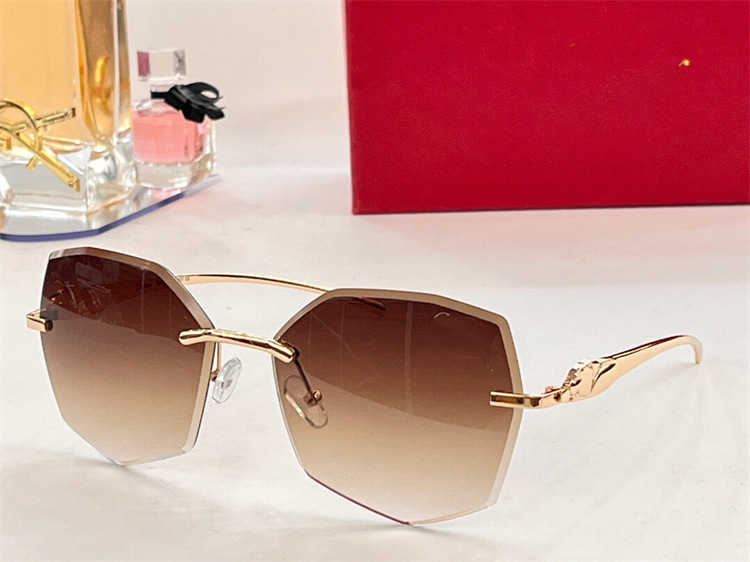 2024 Fashion Men's Luxury Designer des lunettes de soleil pour femmes Lentins garnies sans cadre.