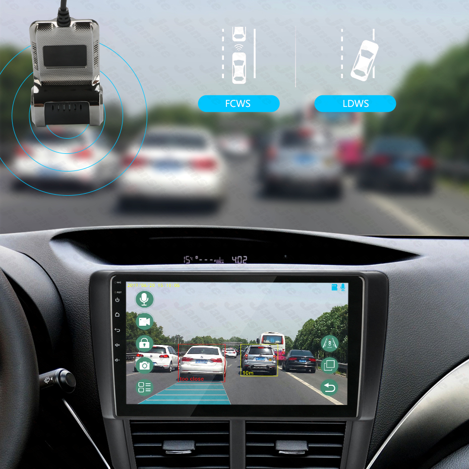 Car DVD Android Player Navigation Full HD Car DVR USB ADAS Dash Cam Head Unit Auto Audio Voice Alarm LDWS G-Shock