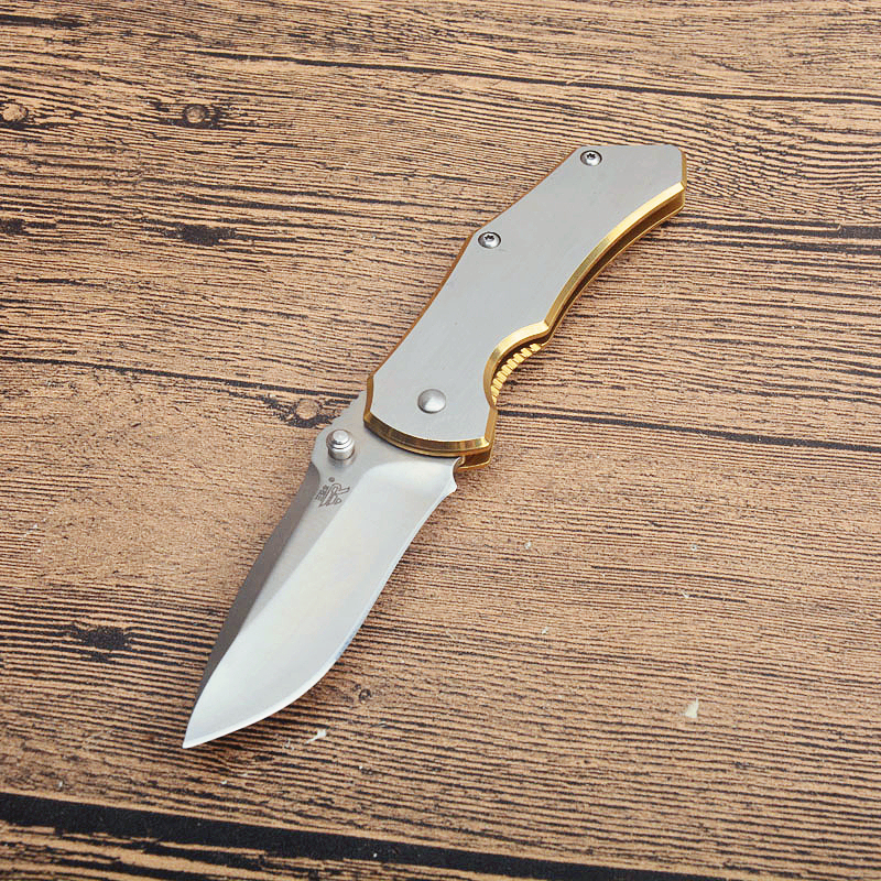 Nouveauté G3513 couteau pliant de poche 8Cr18Mov lame à pointe de chute en satin poignée en acier inoxydable Camping en plein air randonnée EDC Pocket Folder Knives