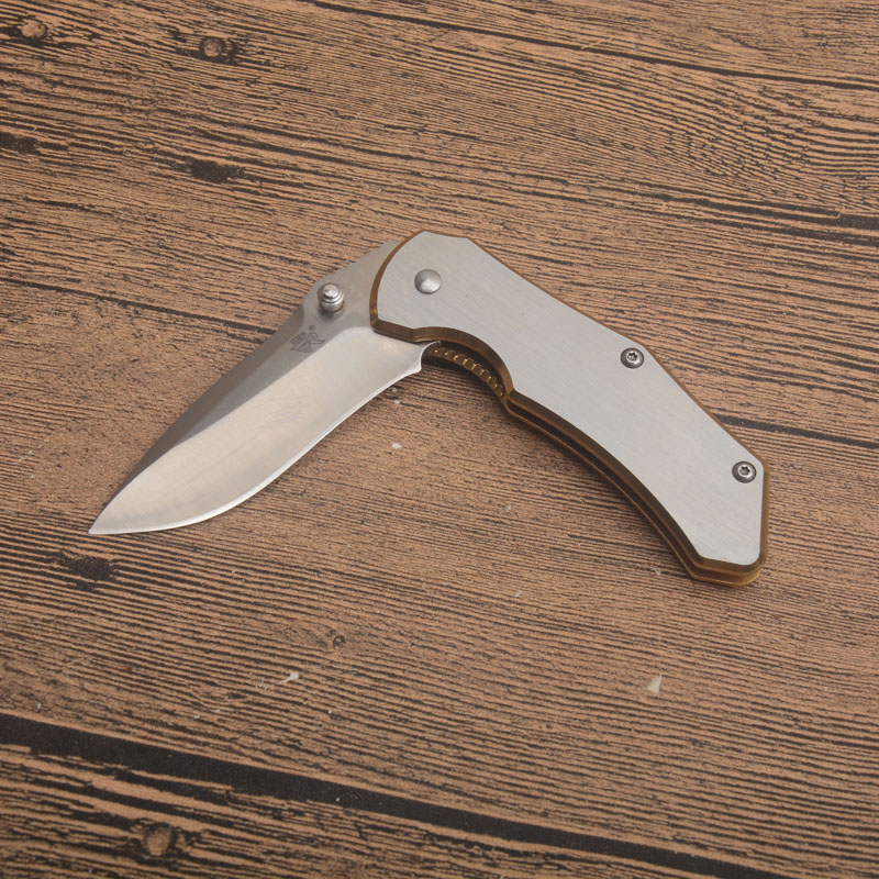 Nouveauté G3513 couteau pliant de poche 8Cr18Mov lame à pointe de chute en satin poignée en acier inoxydable Camping en plein air randonnée EDC Pocket Folder Knives