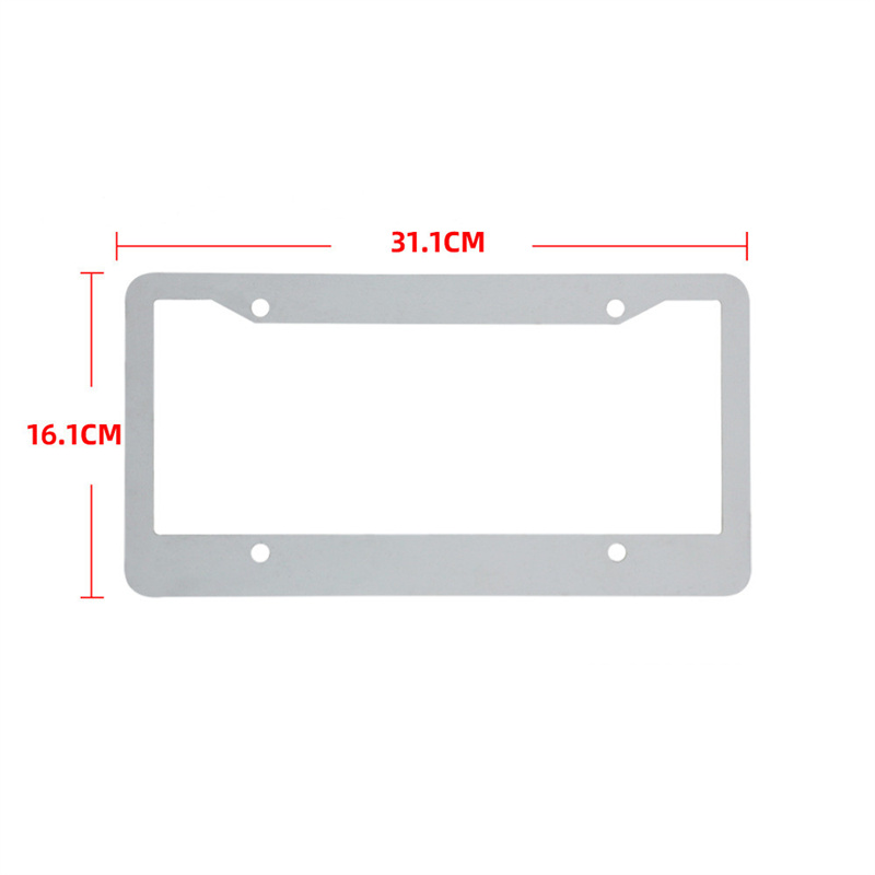 Sublimatie metalen auto kentekenplaat huis aluminium blanco warmteoverdracht 4 gaten kentekenplaten frame