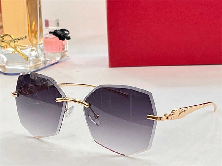 2024 Fashion Men's Luxury Designer des lunettes de soleil pour femmes Lentins garnies sans cadre.