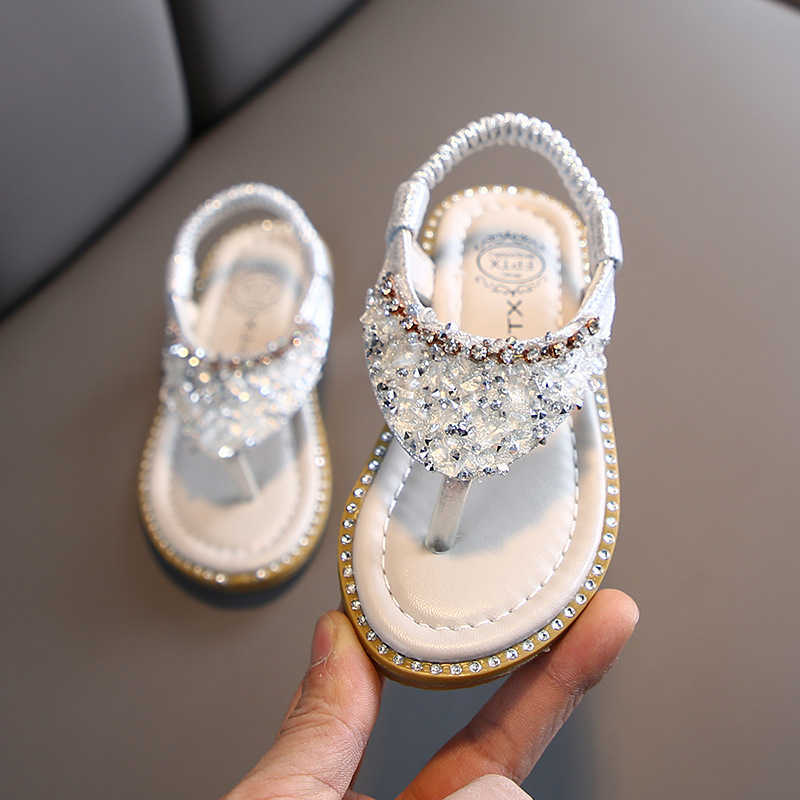 Sandals Summer Rhinestones Girls Sandals Leather Sequins Glitter Infant Toddler Baby Girls Shoes Kids Children Sandals Baby Girl Sandals W0327