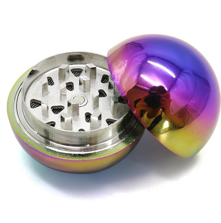 Smoking Pipes New spherical grinder dazzling zinc alloy 3 layers 50mm manual grinder herb grinder