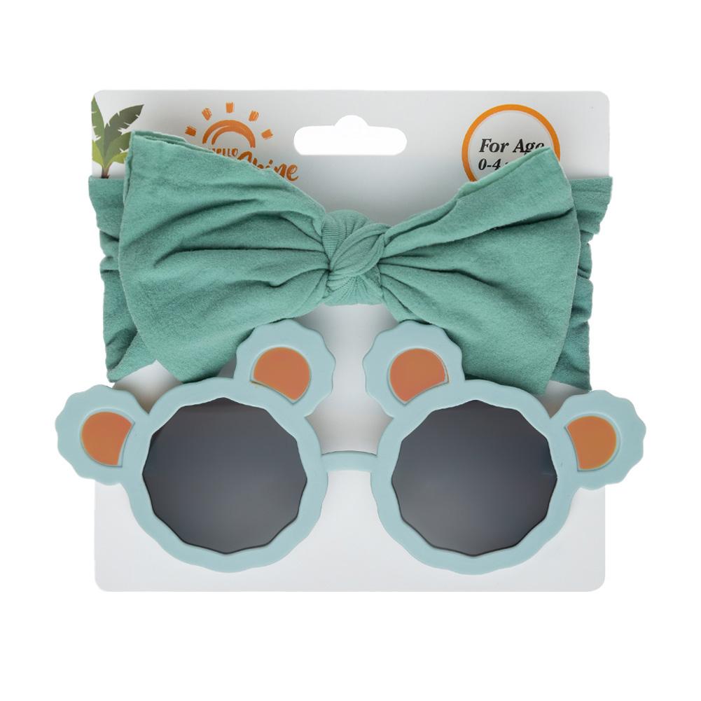 /Card Panda Bear Baby Sunglasses Textured Fabric Headband Cute Dot Price Bullet Bow Hairbands Kids Seaside Sun Glasses