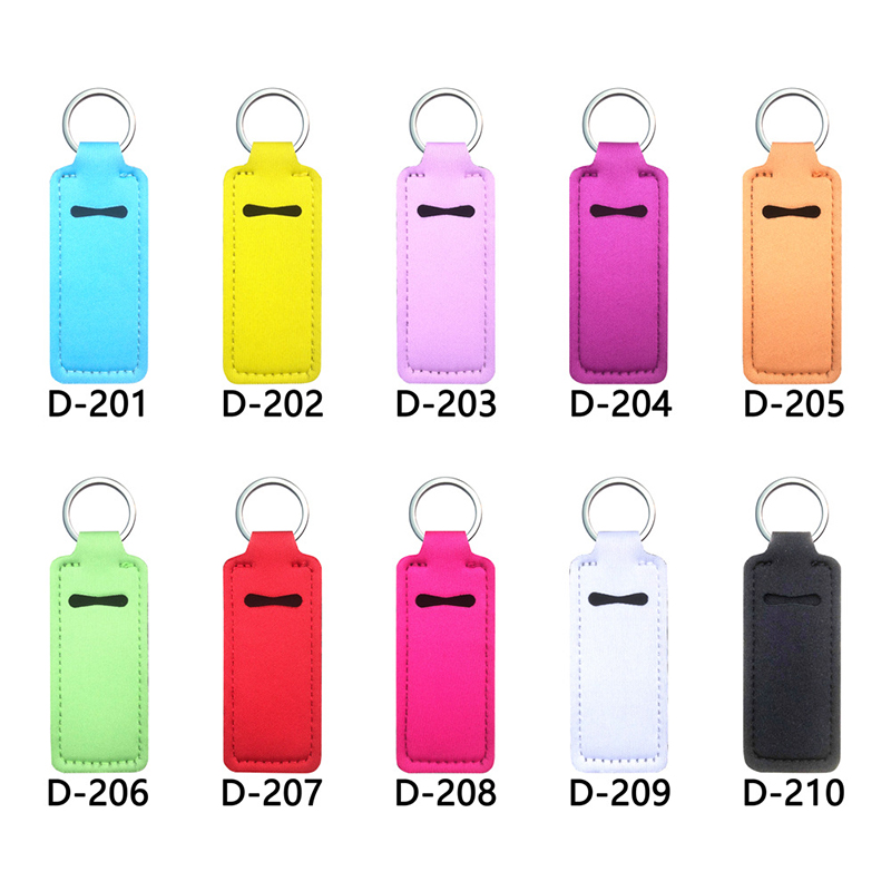 Neoprene Wristband Keychains Party Favor Solid Color Long Strip Keychain Pendant Key Decoration Key Chain Keyring