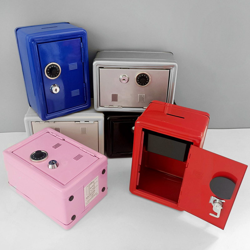 WG Ins Safe Box Pink Displative Savings Piggy Bank Metal Metal Mini Grablet Money Kawaii9774262