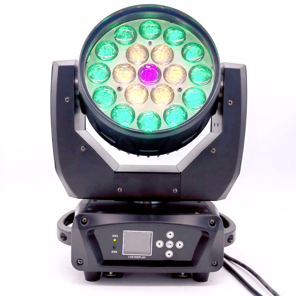 2 -stcs / Flight Case Super Zoom Moving Head Washing LED ZOOM LICHT 19X15W RGBW 4in1 Perfect voor DJ Stage Light