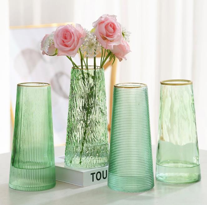 Modern Nordic Transparent Decorative Vases Hydroponic Glass Vase Living Room Decor Ornaments Flower Vases Decoration Bedroom Art